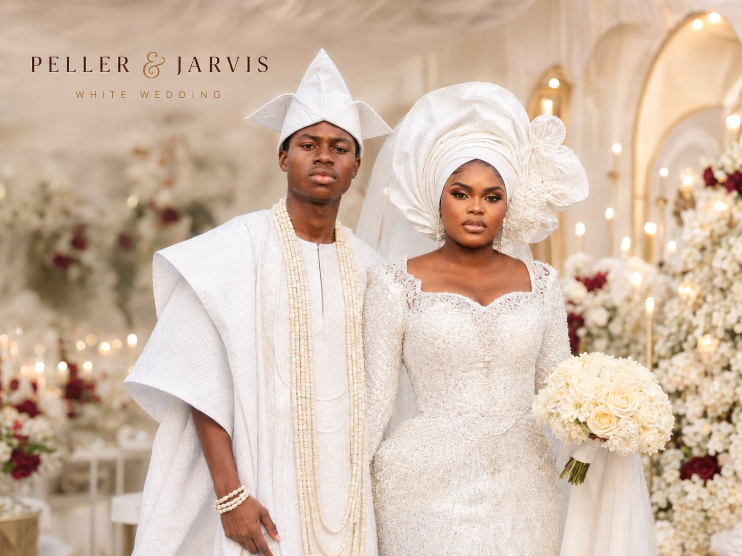 Peller and Jarvis white wedding celebration